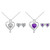 NEW 2510 ELLA's Light Luxury Design Heart-Shaped Diamond-Encrusted Pendant Jewelry Set Necklace & Earrings 9845