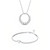 NEW 2512 Minimalist Halo Necklace And Bracelet Jewellery Set  9965