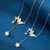 NEW 2601 Pure silver light and shadow butterfly collarbone chain J029