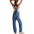 NEW 2602 Women’s Denim-Look Dungarees Trousers with Adjustable Straps B041