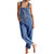 NEW 2602 Women’s Denim-Look Dungarees Trousers with Adjustable Straps B041