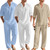 NEW 2603  Men’s Lightweight Linen Shirt and Trousers Set  Y002