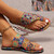 NEW 2603 Women’s Boho Print Flat Sandals Open Toe Slip On Summer Slippers B053