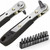 NEW 2603Mini Ratchet Wrench Set with 10 Screwdriver Bits Compact Repair Tool B058