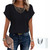 ELLA Women’s Crochet Lace Short Sleeve Top, Elegant Loose Fit Blouse with Gift Bag Y025