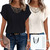 ELLA Women’s Crochet Lace Short Sleeve Top, Elegant Loose Fit Blouse with Gift Bag Y025