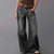 NEW 2603  Women’s Wide Leg Denim Look Trousers Casual Loose Jeans Y050