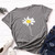 NEW 2603  Women’s Daisy Print Short Sleeve T-Shirt Casual Top Y059