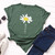 NEW 2603  Women’s Daisy Print Short Sleeve T-Shirt Casual Top Y059