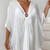 NEW 2605 White Beach Cover Up Round Neck V Neck Loose Fit Chest Ring Design Lightweight Polyester Swimwear Cover Up B144