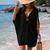 NEW 2605 White Beach Cover Up Round Neck V Neck Loose Fit Chest Ring Design Lightweight Polyester Swimwear Cover Up B144