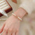 NEW 2605 Lumea Women's Minimalist Freshwater Pearl Bracelet with Pink Gemstone Beads   Y115