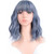 NEW 2605 Natural Looking Short Curly Bob Wig with Bangs Synthetic Wig Daily Wear & Cosplay J136