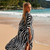 NEW 2605 Boho Zebra Print Beach Kaftan Dress – Lightweight Swim Cover Up for Women B148