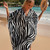 NEW 2605 Boho Zebra Print Beach Kaftan Dress – Lightweight Swim Cover Up for Women B148
