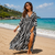 NEW 2605 Boho Zebra Print Beach Kaftan Dress – Lightweight Swim Cover Up for Women B148