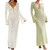 NEW 2605 White Crochet Knit Maxi Dress, Long Flare Sleeve Deep V Neck Bodycon Dress, Hollow Out Beach Cover Up for Vacation J144