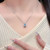 NEW 2605 925 Fine Silver "Tear of the Ocean" Blue Sapphire Necklace Romantic Tear-Shaped Halo Pendant Jewelry J151
