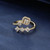 NEW 2605   Luxury Zircon Clover Adjustable Ring   Y129