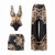 NEW 2605 3Pcs Women Baroque Print Swimsuit Set, One Piece Swimwear + Cover Up Skirt + Wide Leg Pants, Beach Holiday Outfit J156