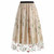 NEW 2605 Women Floral Embroidered Tulle Midi Skirt, Elastic High Waist A-Line Double Layer Mesh Skirt J159