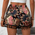 NEW 2606 Women Boho Peacock Feather Print Shorts, Elastic Waist Tassel Hem, Summer Beach Casual Wide Leg Shorts J162