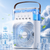 NEW 2606 600ml Ice Cooling Mist Fan – USB Rechargeable Desktop Air Cooler with 5-Hole Spray & LED Light B177