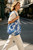NEW 2606  Stretchy Ruched Floral Tote Bag Large Capacity Foldable Bubble Shopping Bag  Y158