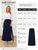 NEW 2606  Women's Stretch Knit Maxi Skirt with Side Split Navy Y161