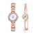Luxury Crystal Bezel Mother-of-Pearl Ladies Quartz Watch Rose Gold 9051