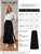 NEW 2606  Women's Stretch Knit Maxi Skirt with Side Split Black Y161
