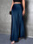 Women's High Waist Satin Maxi Skirt – Elegant Flowy Long Skirt Navy