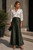 Women's High Waist Satin Maxi Skirt – Elegant Flowy Long Skirt Black