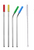 Stainless Steel Wide Drinking Straws with Colored Silicone Tops Pack of 4