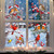 NEW 2610 Christmas Bird Window Clings, Santa Hat Birds & Snowflakes, Double-Sided Static Window Decorations, 60 × 30 cm Sheet B272