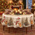 NEW 2610 Christmas Round Tablecloth 152 cm / 60 Inch, Snowman, Gingerbread Man & Christmas Tree Design, Festive Dining Table Cover B273