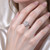 NEW 2610  Luxury Stainless Steel Teardrop Paved Adjustable Ring  Y283