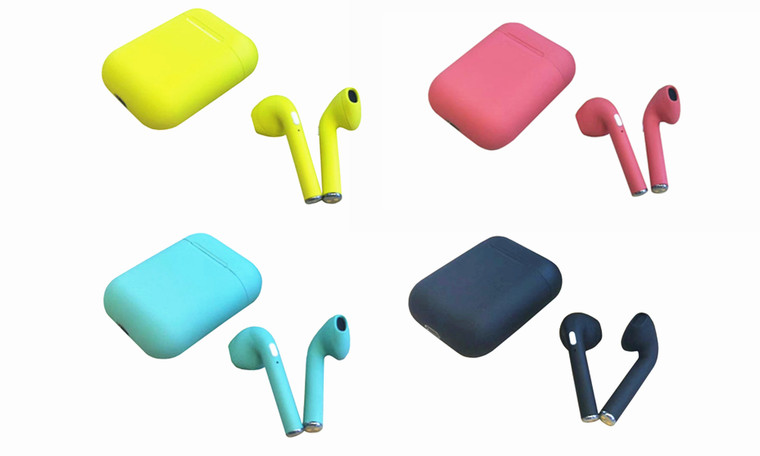 i9 Bluetooth Earbuds with charging case and colour options