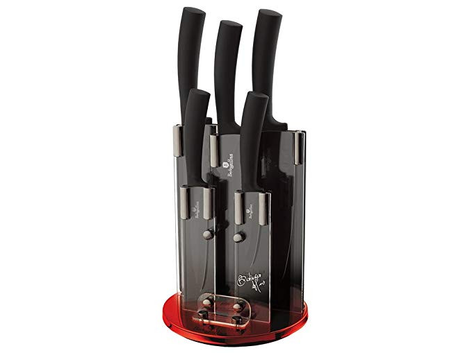 Berlinger Haus 6 pcs knife set with stand Burgundy Line BH2384