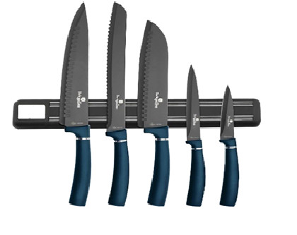 Berlinger Haus 6 pcs knife set with magnetic stand Metallic Line Aquamarine Edition