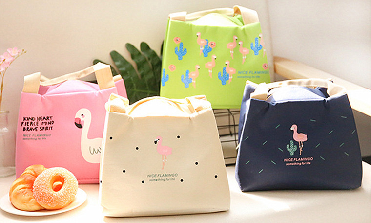 Portable Flamingo Thermal Insulated Lunch Bags