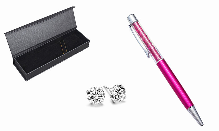 Pen and Earring Gift Set with Premium Aurelis Crystal  Elements