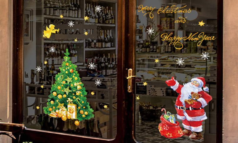 Large PVC Removable Self adhesive window sticker Christmas Decoration 8788
