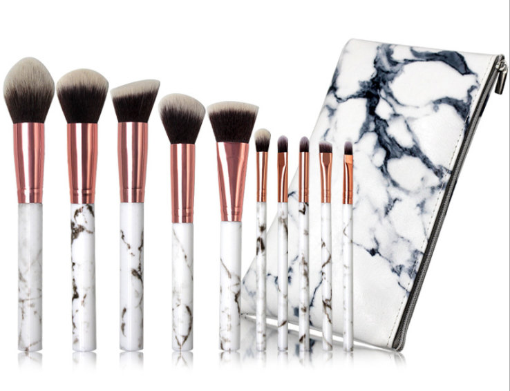 10pcs Marble Make up brush set