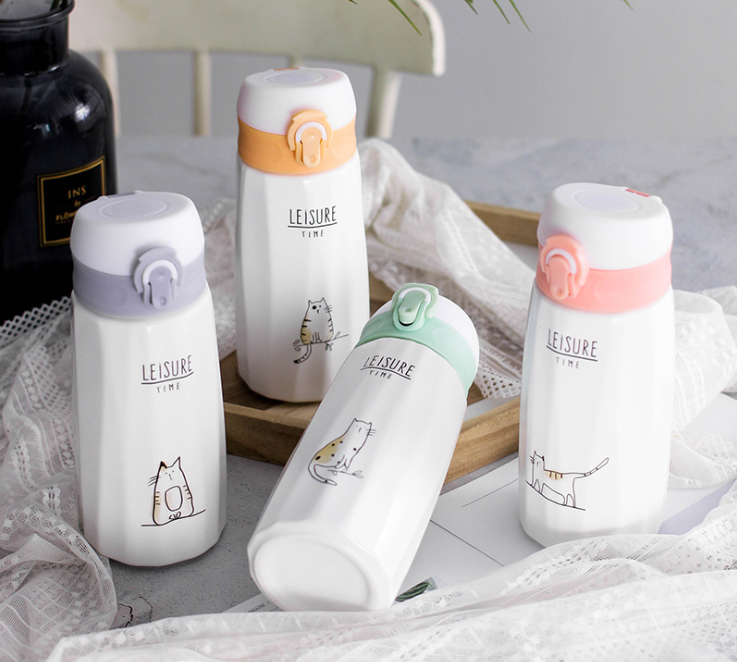 Ceramics Cat Thermal Water Bottle