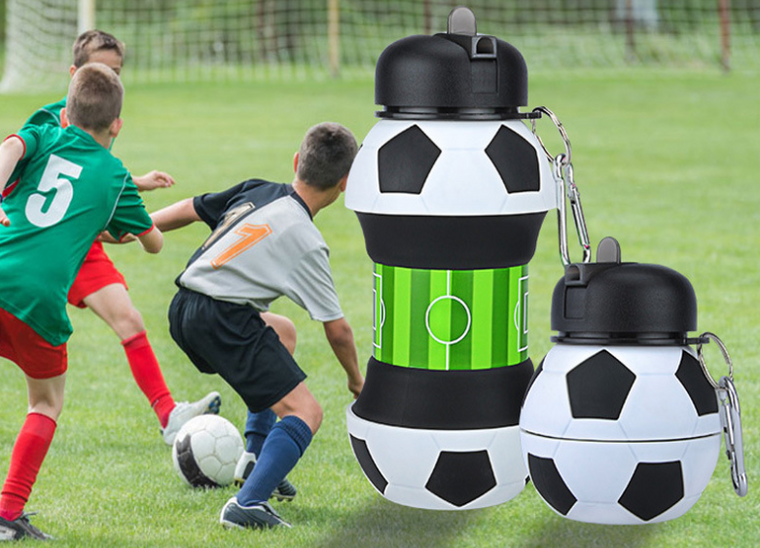 FDA approved foldable Football Water Bottle