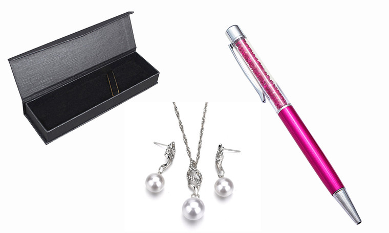 Pen and Jewellery Gift Set with Premium Aurelis Crystal Elements