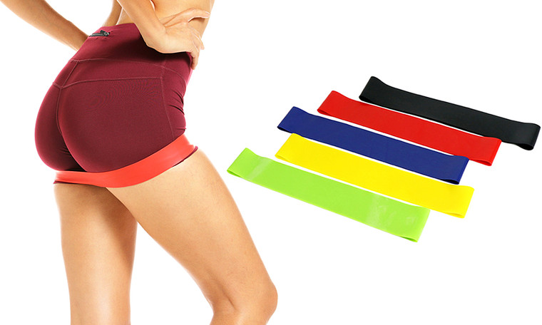 5PCS Resistance Bands Set TPE Loop Exercise Bands for Yoga Gym Fitness Training 3293