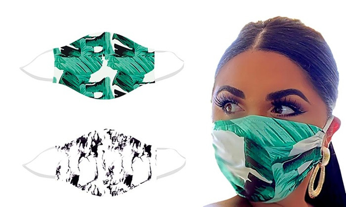 Marble or Green Leaves Face Covering