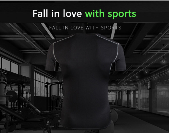 Short-sleeved tights men running fitness sports quick-drying breathable four seasons T-shirt tights men-LA
